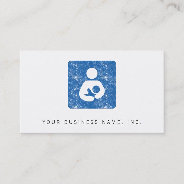 Breastfeeding Icon Letterpress Style Texture Business Card (Front)