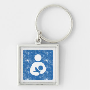 Breastfeeding Icon Letterpress Style Texture Key Ring