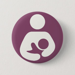 Breastfeeding Icon - Mauve 6 Cm Round Badge