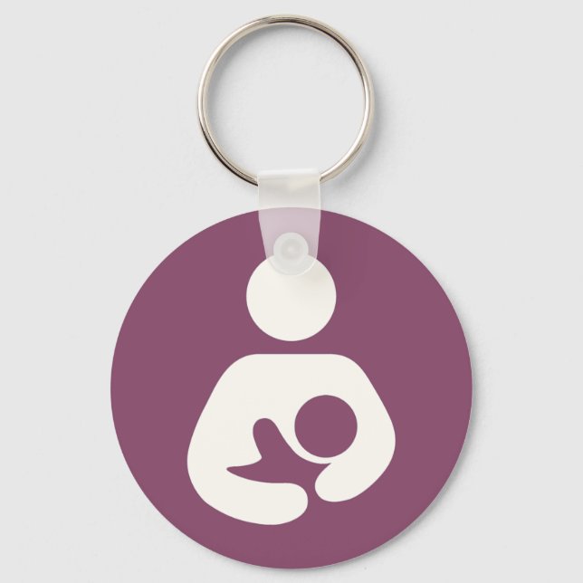 Breastfeeding Icon - Mauve Key Ring (Front)
