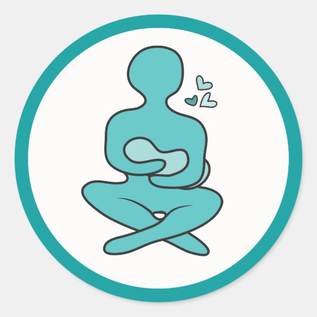 Breastfeeding Mother & Baby Classic Round Sticker (Front)