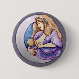 Breastfeeding Mother Newborn Breastfed Mothering 6 Cm Round Badge