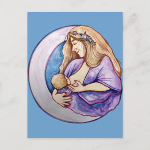 Breastfeeding Mother Newborn Breastfed Mothering Postcard