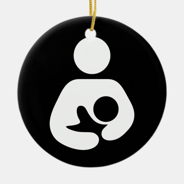 Breastfeeding / Nursing Icon Ceramic Tree Decoration (Front)
