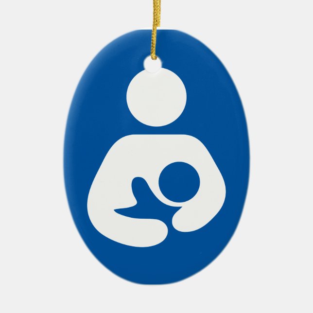 Breastfeeding / Nursing Icon Ceramic Tree Decoration (Front)