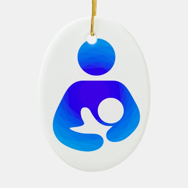 Breastfeeding / Nursing Icon Ceramic Tree Decoration (Front)