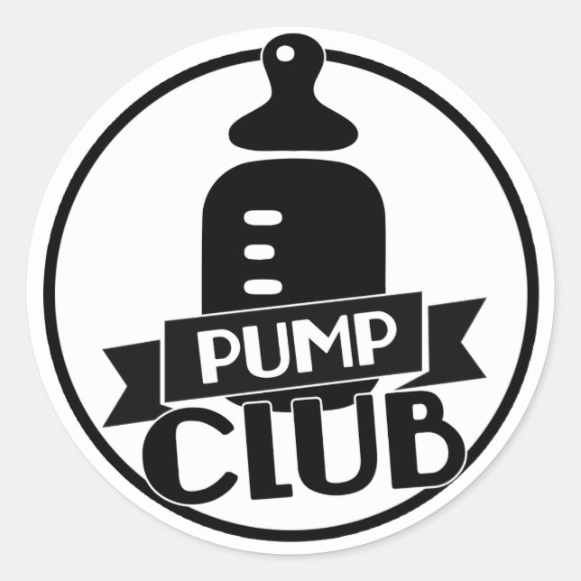 Breastfeeding Pump Club Classic Round Sticker (Front)