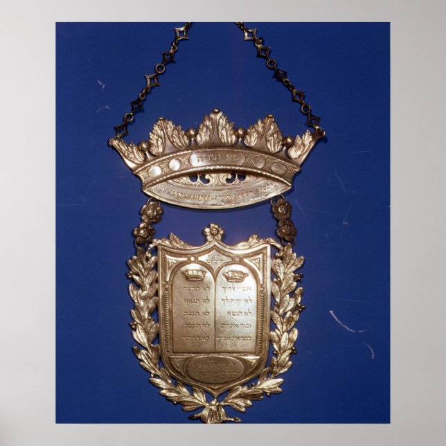 Breastplate or Shield for Torah Scroll Poster (Front)