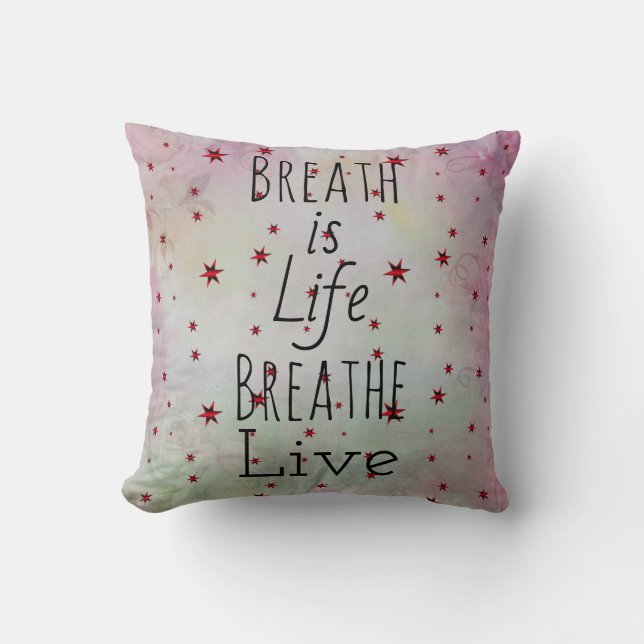 Breath is Life Throw Pillow (Front)