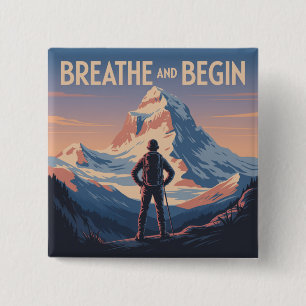 Breathe And Begin 15 Cm Square Badge