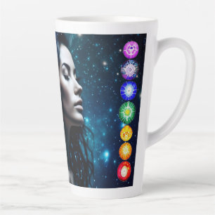 Breathe and Release   Beautiful Ethereal Woman Latte Mug