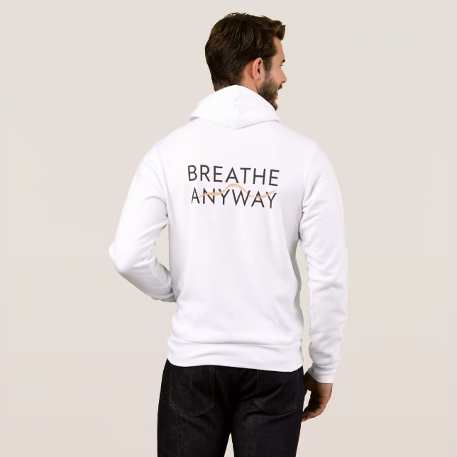 Breathe Anyway – Stress Awareness Minimal Yellow  Hoodie (Back Full)