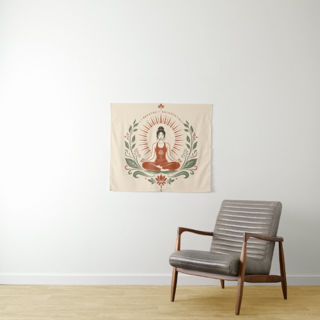 Breathe Balance Be Mindfulness Poster Tapestry (In Situ (Horizontal))