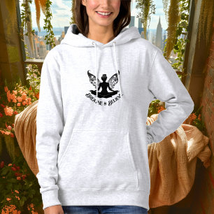 Breathe & Believe – Black Fairy Yoga Design Hoodie