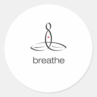 Breathe - Black Regular style Classic Round Sticker