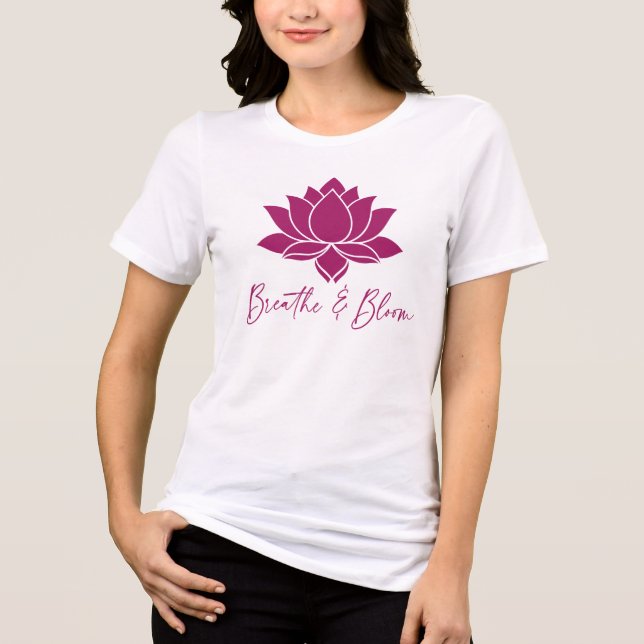 Breathe & Bloom Lotus Design Tri-Blend Shirt (Front)