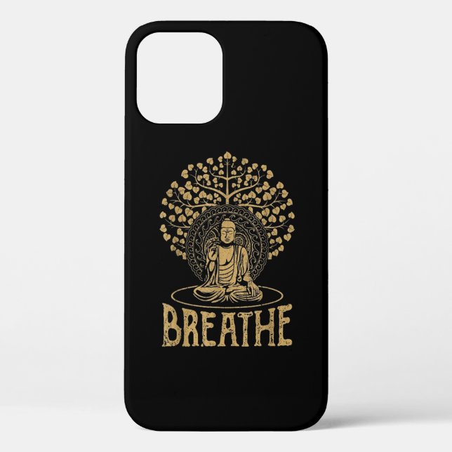 Breathe Buddha Idea Yoga and Meditation Case-Mate iPhone Case (Back)