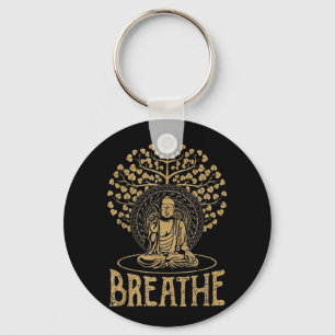 Breathe Buddha Idea Yoga and Meditation Key Ring