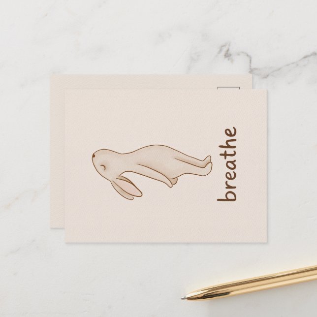 Breathe Bunny Postcard (Front/Back In Situ)