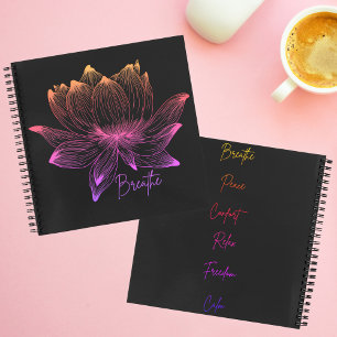 Breathe Colourful Lotus Mindfulness Notebook