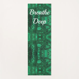 Breathe Deep Green Abstract Calming Message Yoga Mat