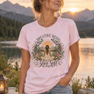 Breathe Deep Stay Soft | Mindfulness Botanical T-Shirt