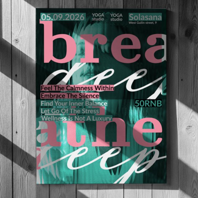 Breathe Deep Yoga Poster – Wellness & Mindfulness  (Creator Uploaded)