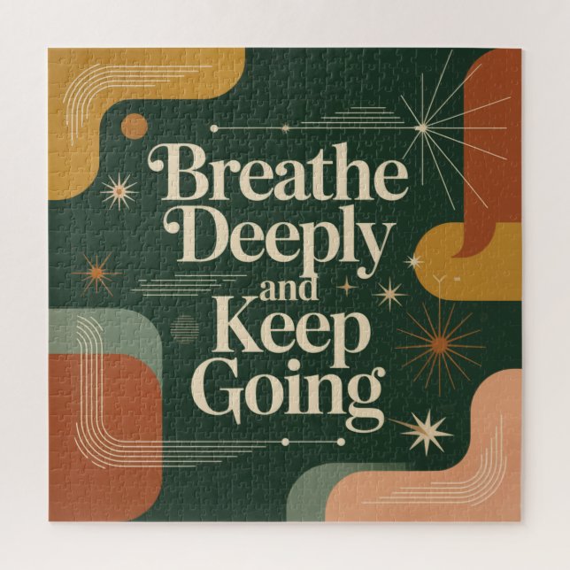 Breathe Deeply And Keep Going Jigsaw Puzzle (Vertical)