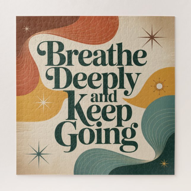 Breathe Deeply And Keep Going Jigsaw Puzzle (Vertical)