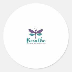 Breathe Dragonfly Suicide Prevention mental health Classic Round Sticker