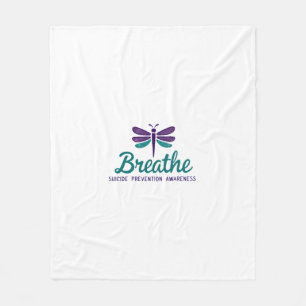 Breathe Dragonfly Suicide Prevention mental health Fleece Blanket