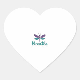 Breathe Dragonfly Suicide Prevention mental health Heart Sticker