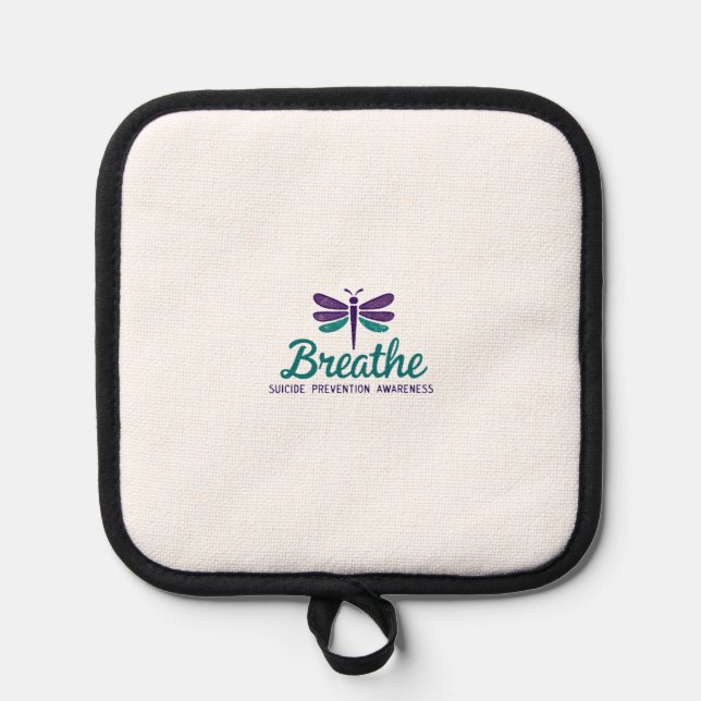 Breathe Dragonfly Suicide Prevention mental health Pot Holder (Front)