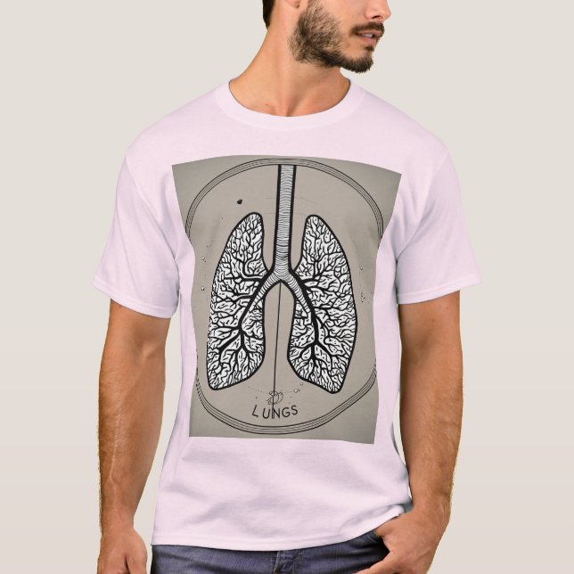 Breathe Easy: Minimalist Lungs Logo Tees (Front)