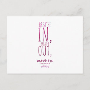 Breathe in breathe out Motivational Glitter Quote Postcard