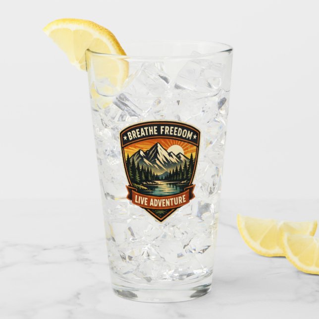 Breathe in the freedom, live the adventure glass (Front Ice)