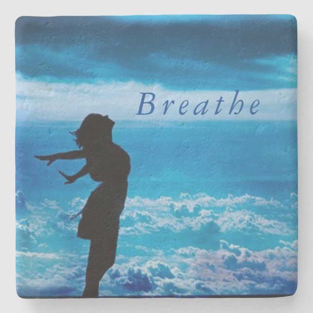 Breathe Just Starting or Starting Over Stone Coaster (Front)