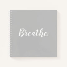 Breathe Light Grey Notebook