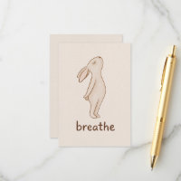 Breathe Minimal Bunny Encouragement Card