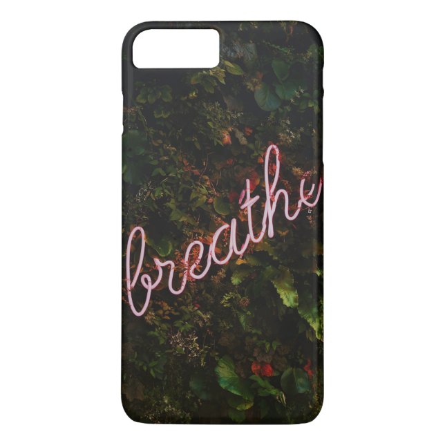 Breathe Neon Nature Sign Case-Mate iPhone Case (Back)