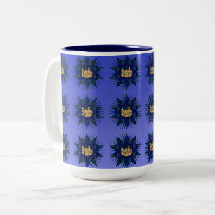 Breathe, On Blue Boho Star,  Two-Tone Coffee Mug