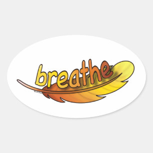 Breathe oval sticker
