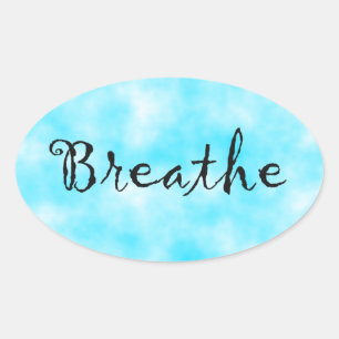 Breathe-oval sticker