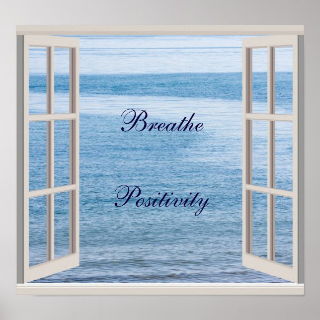 'Breathe Positivity' quote poster (Front)