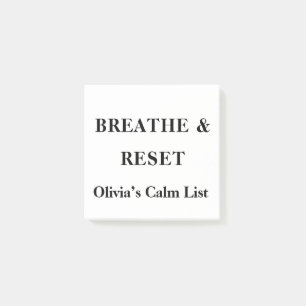 Breathe Reset Calm Reminder Custom Post It Notes