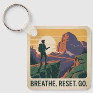 Breathe. Reset. Go. Key Ring