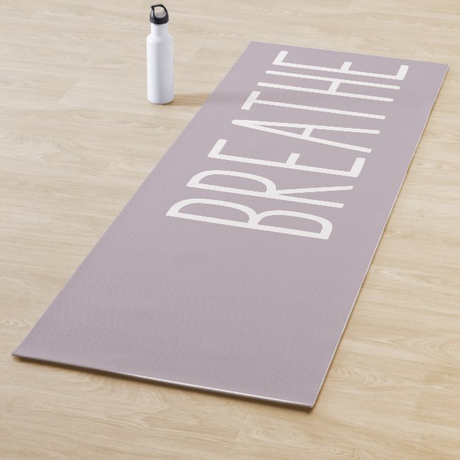 Breathe Simple Motivational Quote Boho Lilac Yoga Mat (In Situ)