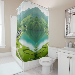 "Breathe the Mountains – Scenic  Shower Curtain