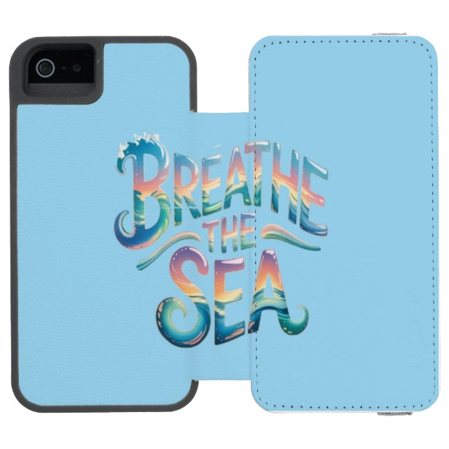 Breathe the Sea Incipio iPhone Wallet Case (Folio Open)