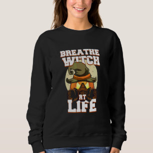 Breathe Witch Rt Life Happy Halloween Hospital Sweatshirt